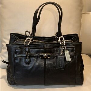 Coach Chelsea Jayden Black Leather Carryall Shoulder Bag